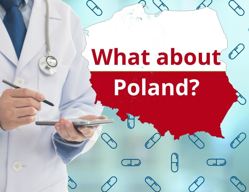 A doctor who is checking on the phone how clinical trials look in Poland.