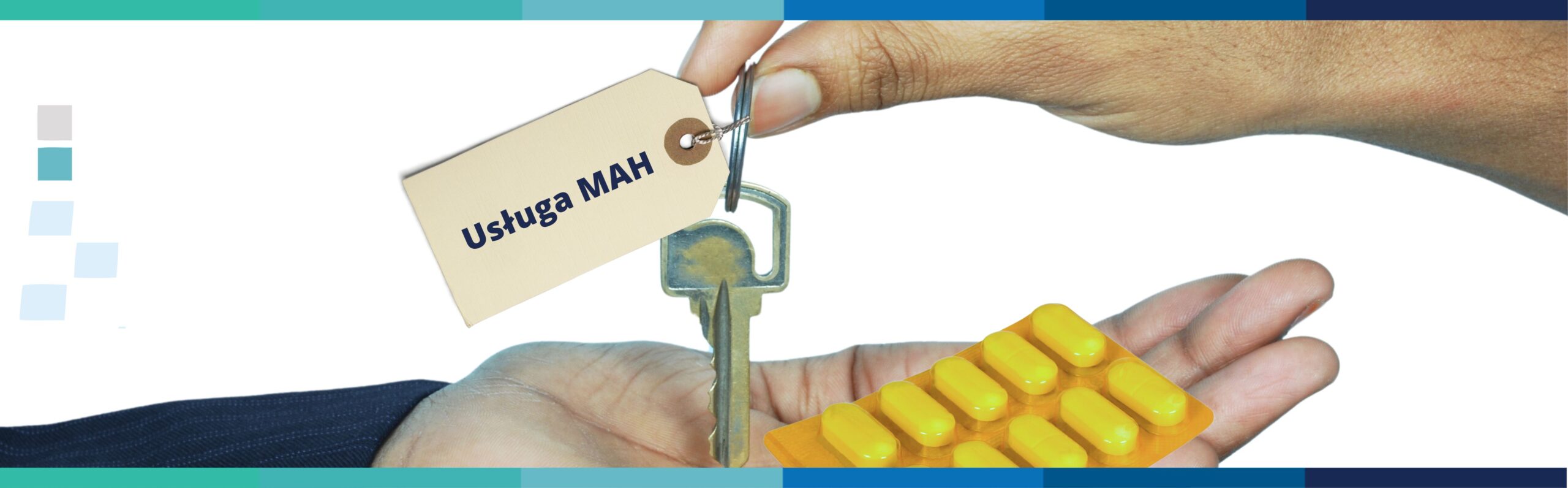 Two hands from different people exchanging keys labeled 'MAH service,' symbolizing the transfer of Marketing Authorisation Holder responsibilities. This represents entrusting regulatory compliance, product safety, and oversight, much like handing over house keys to SciencePharma, an expert in managing these tasks. SciencePharma’s MAH service ensures full EU compliance, overseeing GMP compliance, pharmacovigilance, and supply chain management, allowing companies to focus on their core business while maintaining high standards of medicinal product safety and quality